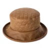 British Waxed Cotton Quilted Bucket Hat - Tan