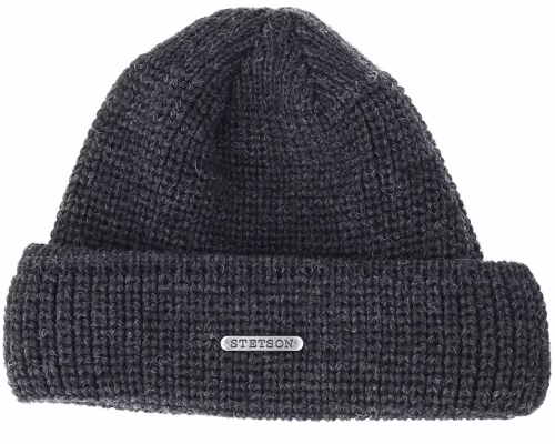 Merino Wool Dark GreyBlack Beanie