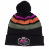 Winter Collection Knit Striped Black Pom
