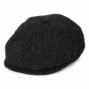 HARRIS TWEED Checked Hudson Newsboy Cap - Charcoal