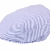 Philip Seersucker Blue Flat Cap