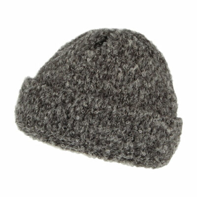 Bouclé Beanie Hat - Charcoal