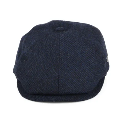 Hudson Mix Wool Blend Newsboy Cap - Navy Blue