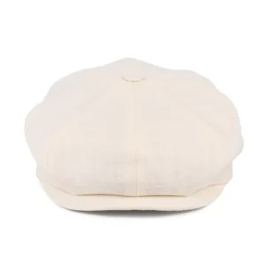 Linen Newsboy Cap - Cream