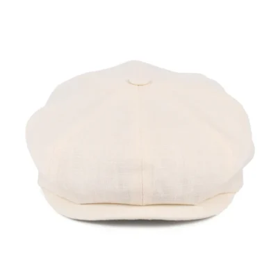 Linen Newsboy Cap - Cream