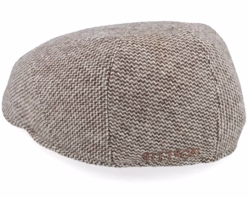 Ivy Cap Undyed Virgin Wool BrownWool White Flat Cap