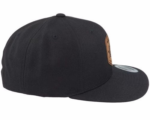 Compass Shield Brown Patch Black Baseball Cap