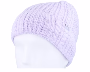 Women Halftime Cable Knit Beanie Salt Purple Cuff