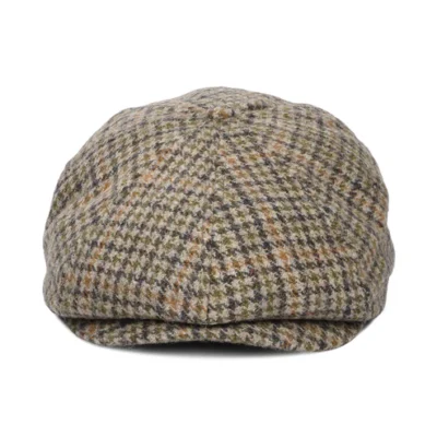 Brood Houndstooth Newsboy Cap - Oatmeal-Charcoal