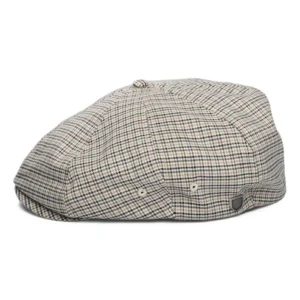 Brood Houndstooth Lightweight Newsboy Cap - Off White-Black-Grey
