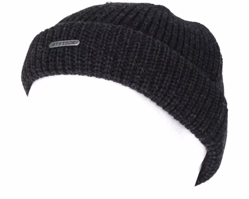 Merino Wool Dark GreyBlack Beanie