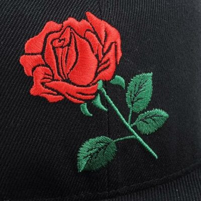 Adjustable Rose Embroidered Baseball Cap