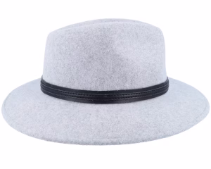 Woolfelt With Black Smoke Gray Fedora Hat