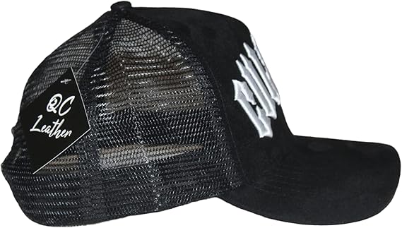 Faux Suede Leather Trucker Cap