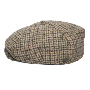 Brood Houndstooth Newsboy Cap - Oatmeal-Charcoal