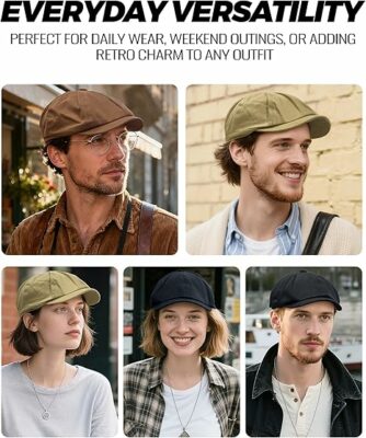 Classic Cotton Flat Ivy Newsboy Cap