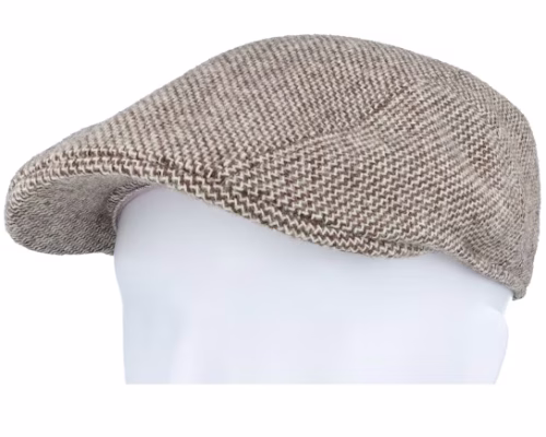 Ivy Cap Undyed Virgin Wool BrownWool White Flat Cap