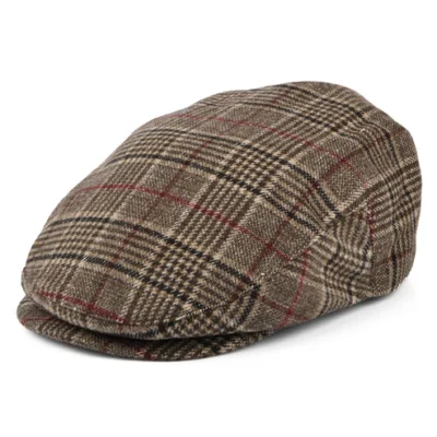 Hooligan Plaid Flat Cap - Brown-Multi