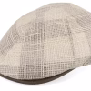 Broker 51 Virgin Wool Mix Beige Patch Flat Cap