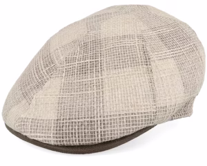 Broker 51 Virgin Wool Mix Beige Patch Flat Cap