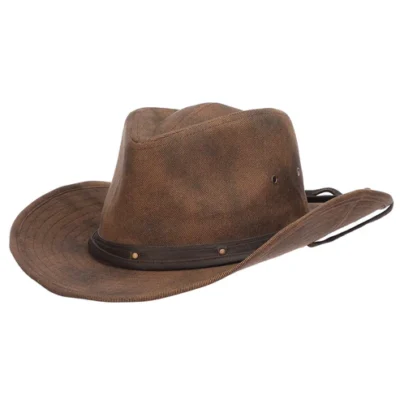Danum Distressed Twill Cowboy Hat - Brown
