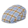 Helmer Plaid Flat Cap - Light Blue