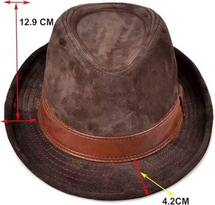 Men's Retro Leather Fedora Hat