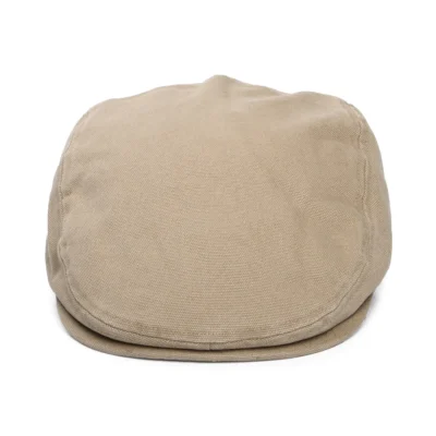 Webster Cotton Canvas Duckbill Flat Cap - Beige