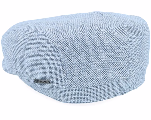 Driver Virgin WoolLinen Soft Blue Flat Cap