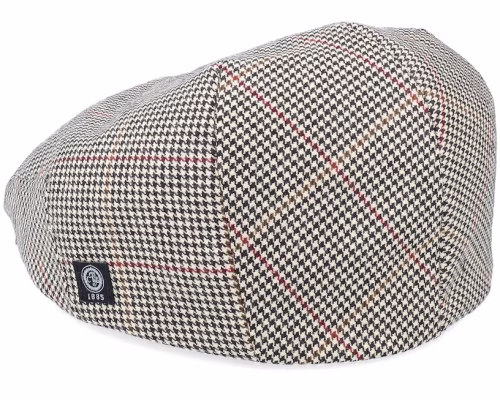 Edward Moon Houndstooth Brown Flat Cap