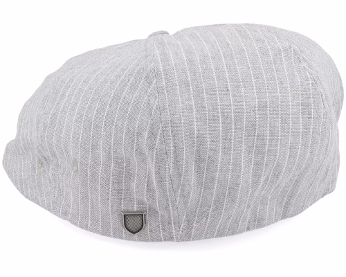 Brood Lw Snap Cap Light GreyWhite Stripe Cham Newsboy Cap