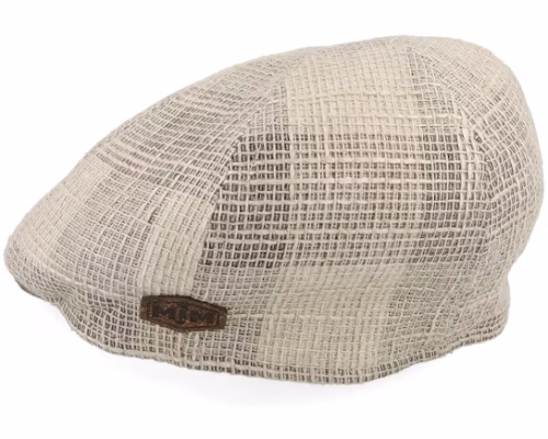 Broker 51 Virgin Wool Mix Beige Patch Flat Cap