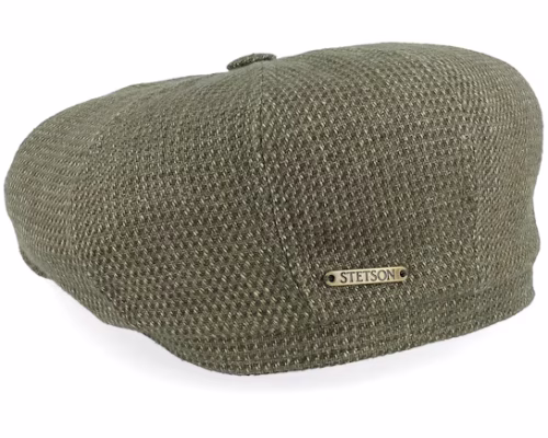 Hatteras LinenCotton Green Mix Structure Newsboy Cap