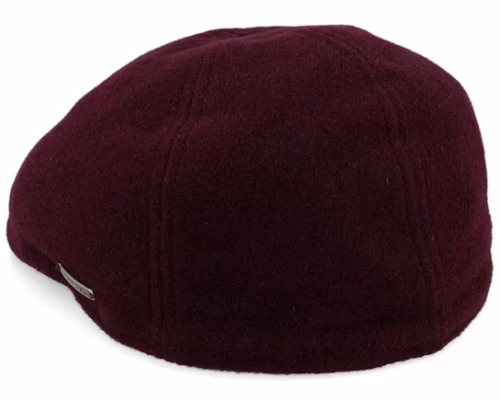 Texas WoolCashmere Burgundy Flat Cap
