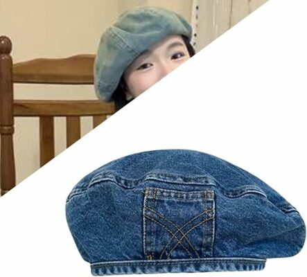 French Men Denim Beret