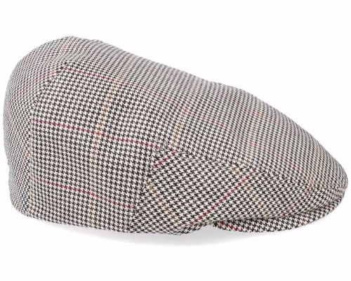 Edward Moon Houndstooth Brown Flat Cap