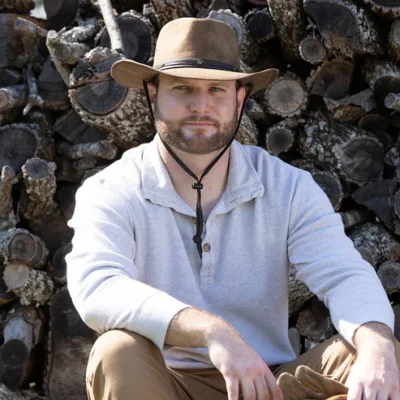 Danum Distressed Twill Cowboy Hat - Brown
