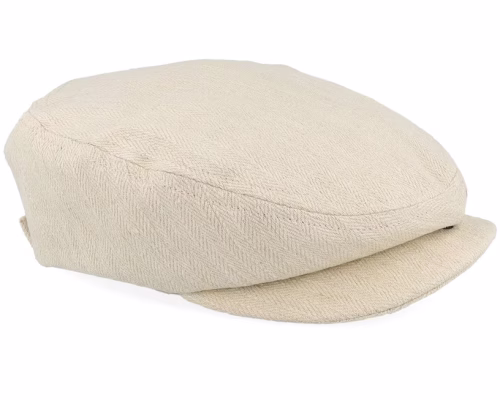 Viktor Herringbone Hemp Natural Newsboy Cap