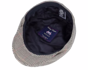 Edward Moon Houndstooth Brown Flat Cap