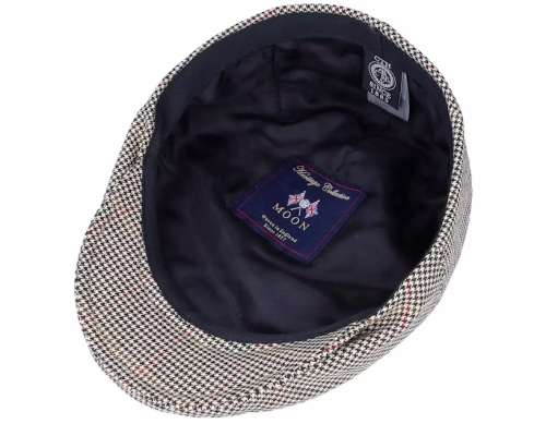 Edward Moon Houndstooth Brown Flat Cap