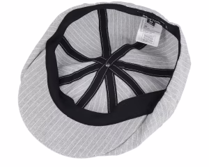 Brood Lw Snap Cap Light GreyWhite Stripe Cham Newsboy Cap