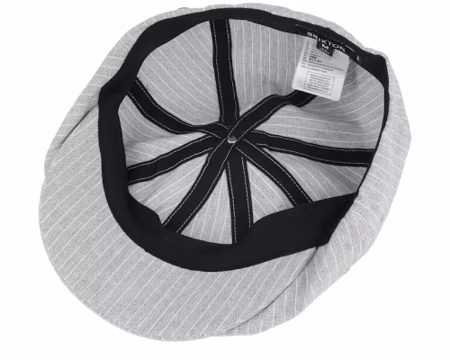 Brood Lw Snap Cap Light GreyWhite Stripe Cham Newsboy Cap