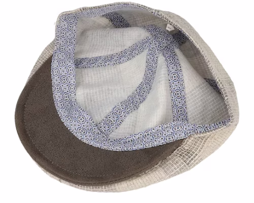 Broker 51 Virgin Wool Mix Beige Patch Flat Cap