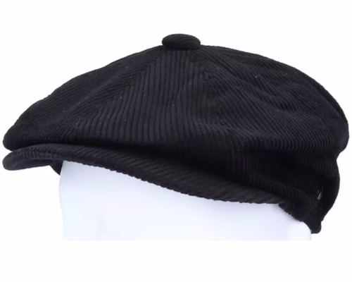 Corduroy Newsboy Cap Black