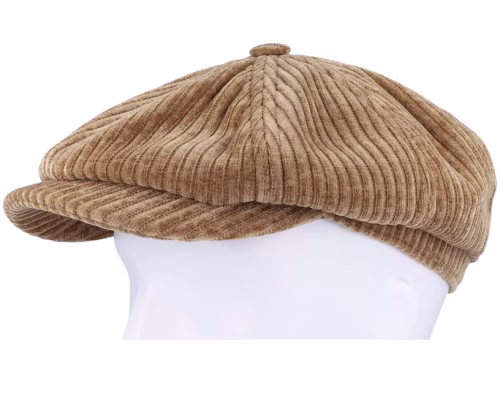 Hatteras Corduroy Jersey Beige Newsboy Cap