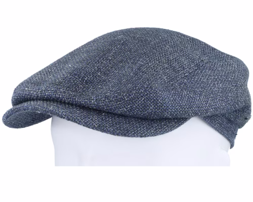 Driver Virgin WoolLinen Blue Flat Cap