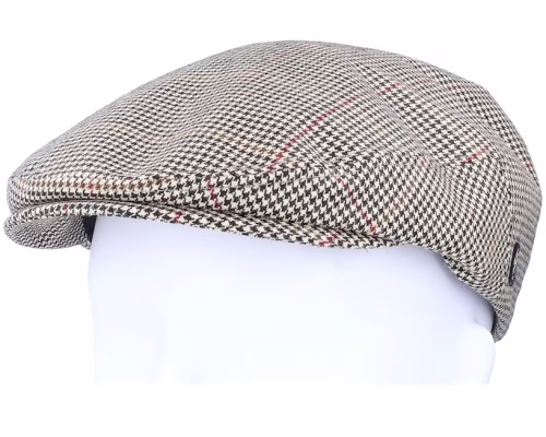 Edward Moon Houndstooth Brown Flat Cap