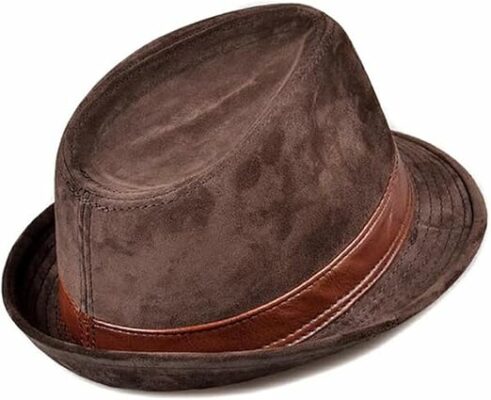 Men's Retro Leather Fedora Hat