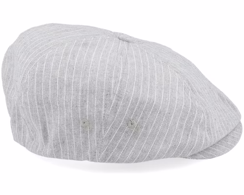 Brood Lw Snap Cap Light GreyWhite Stripe Cham Newsboy Cap