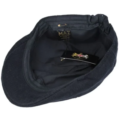 Corduroy Duckbill Flat Six Panel Cap - Black